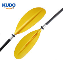 2019 Double Side Reinforced Paddle Aluminum Shaft Fiberglass Reinforced Nylon Blade Yellow Kayak Paddle